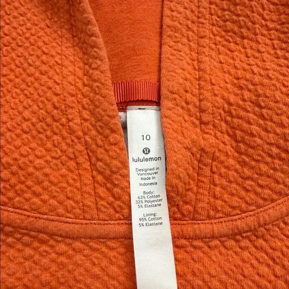 lululemon athletica All Yours Hoodie Bubble Dot Textured Orange Hoodie‎ size 10